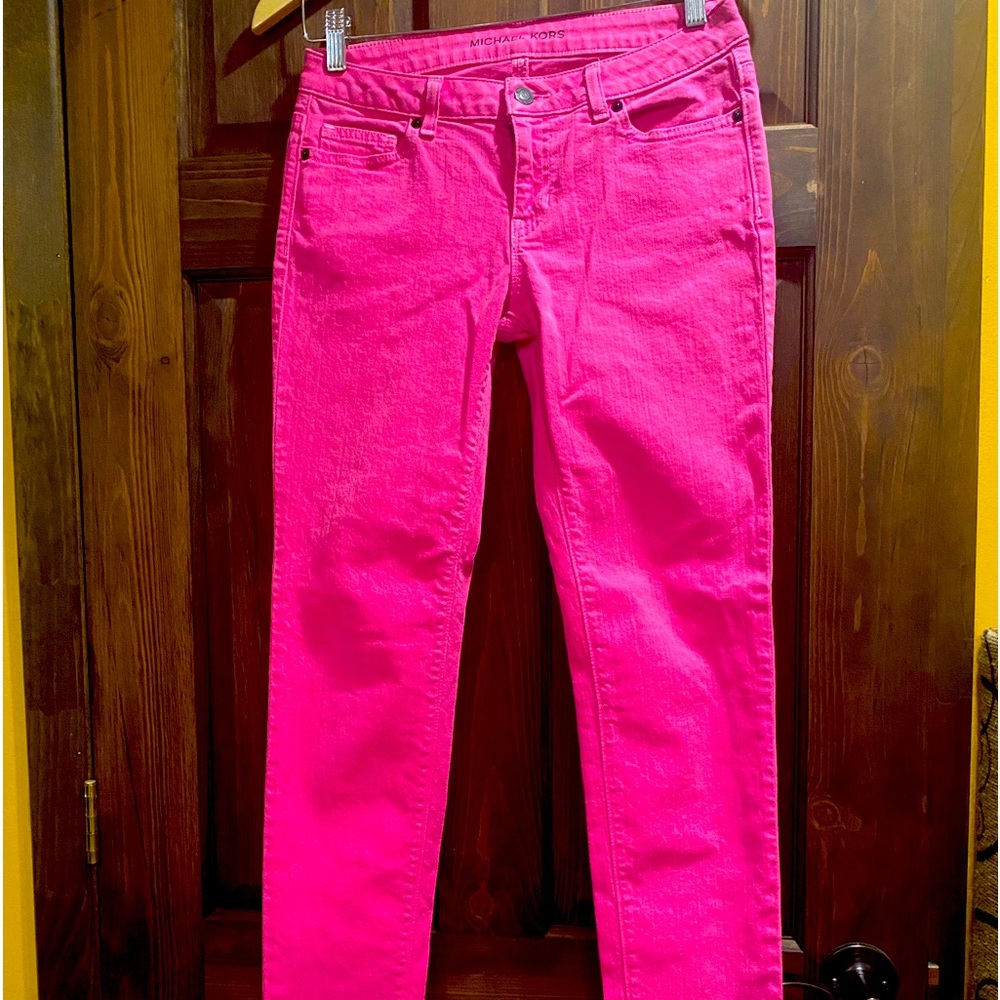 Vibrant pink Michael Kors jeans
